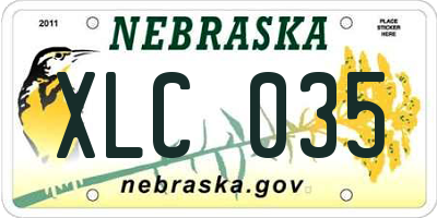 NE license plate XLC035
