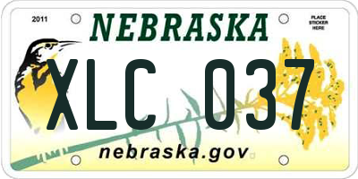 NE license plate XLC037