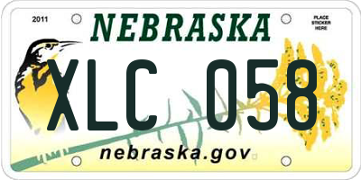NE license plate XLC058