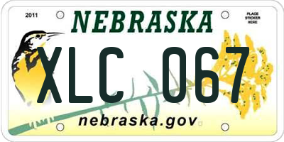 NE license plate XLC067