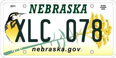 NE license plate XLC078