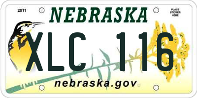 NE license plate XLC116