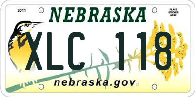 NE license plate XLC118