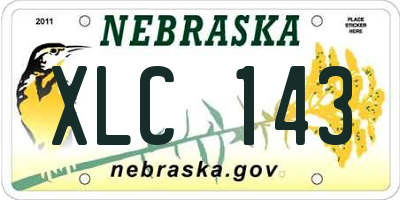 NE license plate XLC143