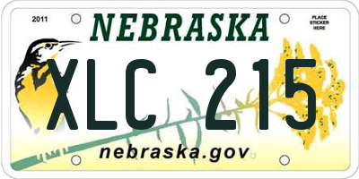 NE license plate XLC215