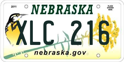 NE license plate XLC216