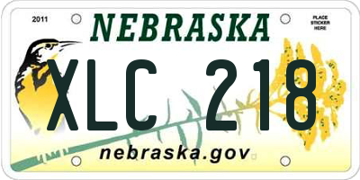 NE license plate XLC218