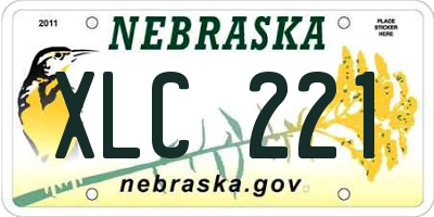 NE license plate XLC221