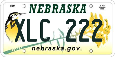 NE license plate XLC222