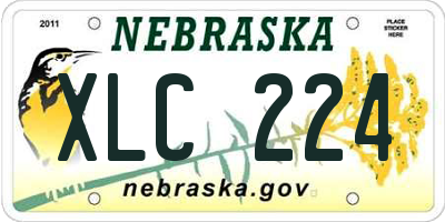 NE license plate XLC224