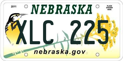 NE license plate XLC225