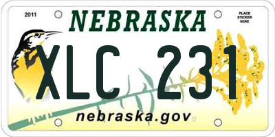 NE license plate XLC231