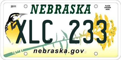 NE license plate XLC233