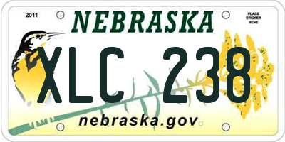 NE license plate XLC238