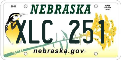 NE license plate XLC251