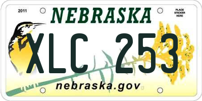 NE license plate XLC253
