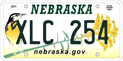 NE license plate XLC254