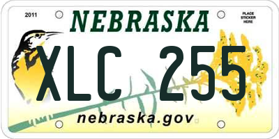 NE license plate XLC255