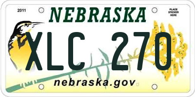 NE license plate XLC270