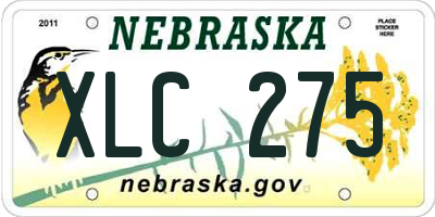 NE license plate XLC275