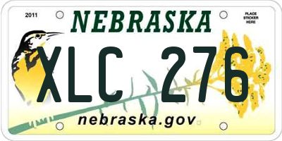 NE license plate XLC276