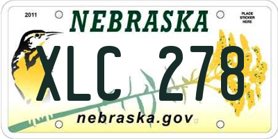 NE license plate XLC278