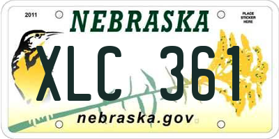 NE license plate XLC361