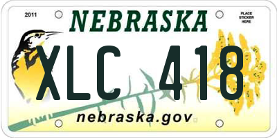 NE license plate XLC418