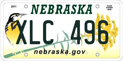 NE license plate XLC496