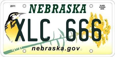 NE license plate XLC666