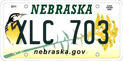 NE license plate XLC703