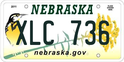 NE license plate XLC736