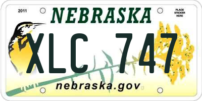 NE license plate XLC747