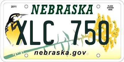 NE license plate XLC750