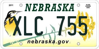 NE license plate XLC755