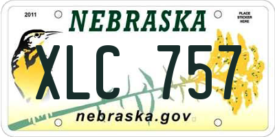NE license plate XLC757
