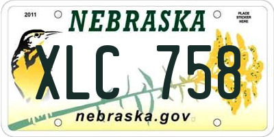 NE license plate XLC758