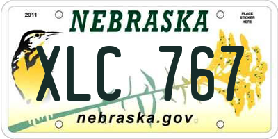 NE license plate XLC767