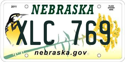NE license plate XLC769