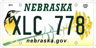 NE license plate XLC778