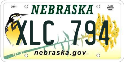 NE license plate XLC794