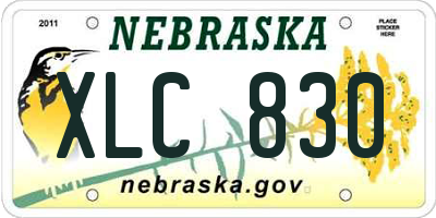 NE license plate XLC830