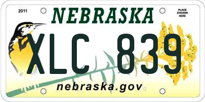 NE license plate XLC839