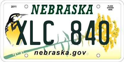 NE license plate XLC840