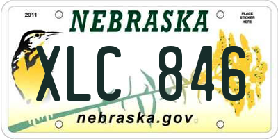 NE license plate XLC846