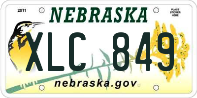 NE license plate XLC849