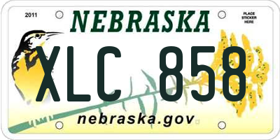 NE license plate XLC858