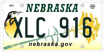 NE license plate XLC916
