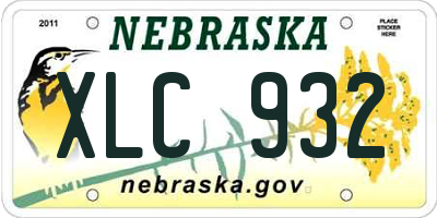 NE license plate XLC932