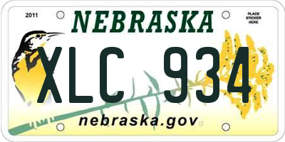 NE license plate XLC934